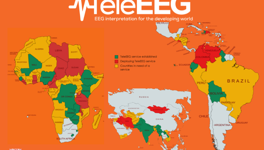 TeleEEG Clinics World Map EEG Interpretation for the developing world
